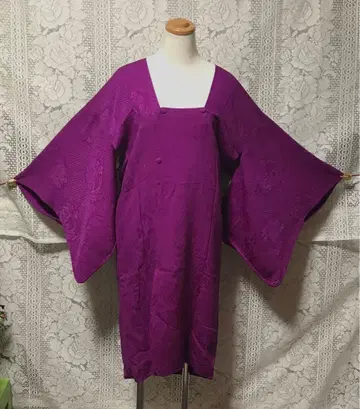 [앤티크] 도행 코트 롱 다이쇼~쇼와 작은 구멍 색빠짐 순수 실크 B14