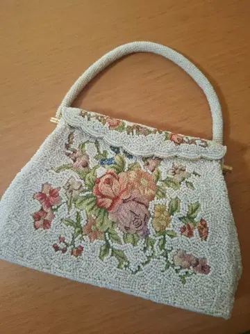 꽃무늬 비즈 앤티크 일본 의류 파티백