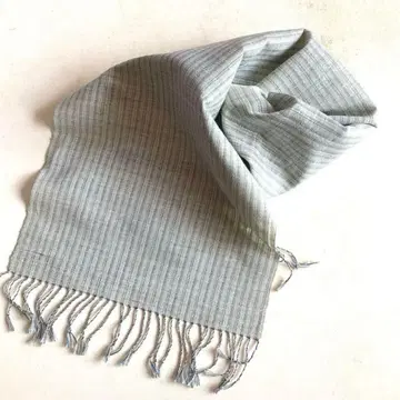 미니 스톨 (남녀 공용) (C2) / 손뜨개 생사 수공 실 쪽염 초목염