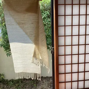 미니 스톨 (남녀 공용) (C) / 손뜨개 뽕나무 누에고치 실 초목 염색