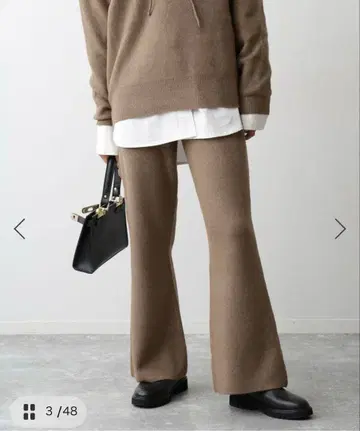 SLOBE IENA 에어리 니트 팬츠 카멜