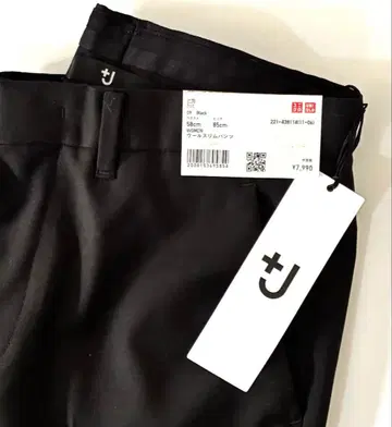 [ 미사용 ] 유니클로 +J 울 슬림 팬츠 블랙 58 캐시미어 혼방