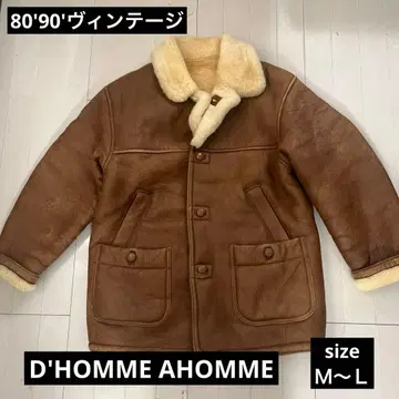 레어 80'90' 빈티지 D'HOMME AHOMME 리얼 무스탕 코트