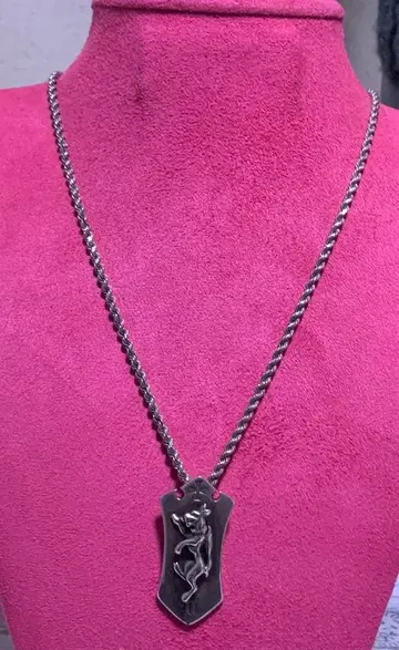 빈티지 울프맨 목걸이 925 스털링 실버 44.1 그램