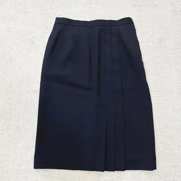 이토킨 울 타이트 스커트 (L 상당) 블랙 안감 깔끔한 아지메 플리츠