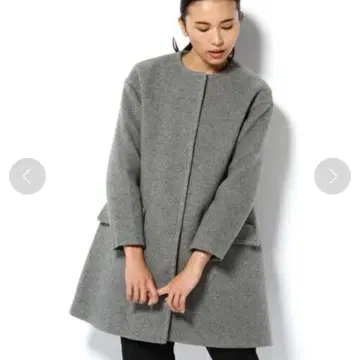 IENA 핑 멜톤 노카라 코트 그레이