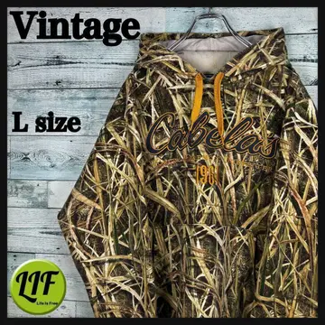 빈티지 자수 후드 맨투맨 리얼트리 카모 L 4879