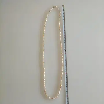 천연 진주 목걸이 화이트 핑크 크림색 혼합 미사용