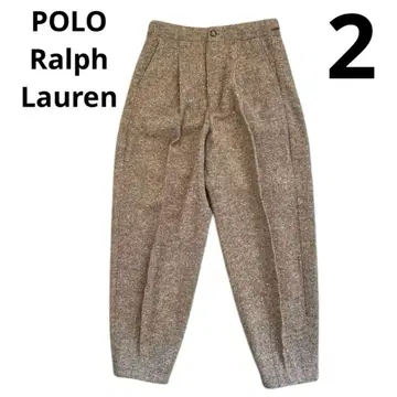 랄프 로렌 테이퍼드 코쿤 팬츠 베이지 울 사이즈 2