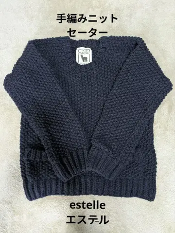 estelle 에스테르 손뜨개질 니트 네이비