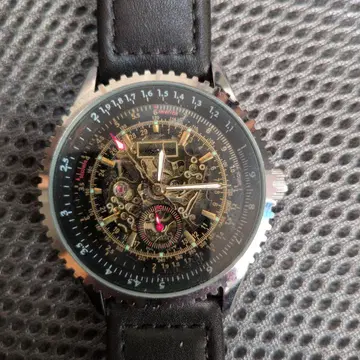 스켈레톤 수동 와인딩 남성용 워치 새상품급 밴딩 새상품