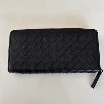 블랙 가죽 뜨개질 장지갑 미사용품