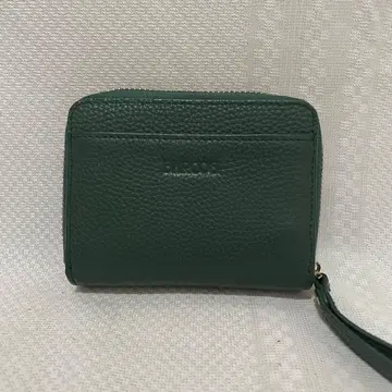 BARCOS 그린 미니 지갑 천연 가죽
