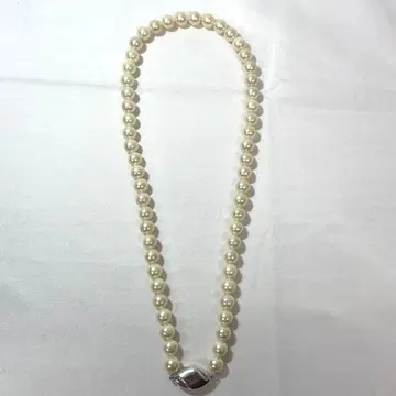 펄 진주 목걸이 액세서리 약 7mm SILVER 실버 탑