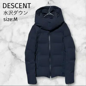 데상트 미즈사와 다운 올테라인 네이비 다운 자켓 후드 부착