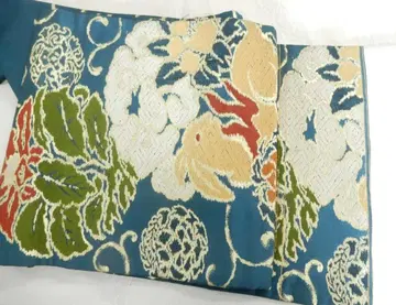 앤티크 나고야 오비 꽃 토끼 금실