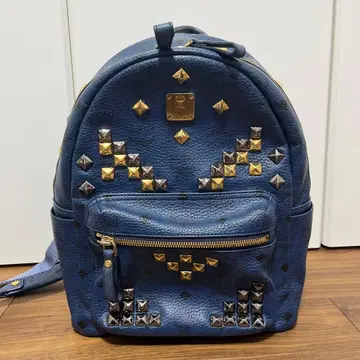 MCM 스터드 다크 블루 미니 백팩