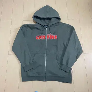 스피트파이어 SPITFIRE 지퍼 후드티 다크 그린
