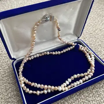 담수 펄 롱 목걸이 진주 실버 클로징