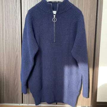 SLOBE IENA 네이비 하프 지퍼 니트