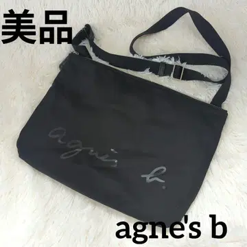 [새상품급] agnes b. 숄더백 블랙 블루 나일론