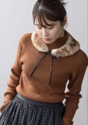 [ 유베시 x Samansa Mos2 ] 티펫 포함 리브 니트