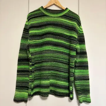 [ 새상품급 ] ERL 보더 니트 그린