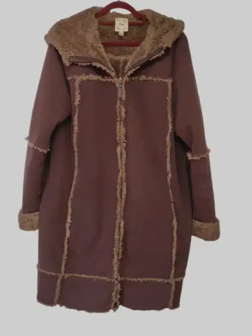 UNIQLO 후드 부착 무스탕풍 코트 다크 브라운 XL 사이즈