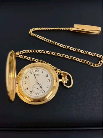 미사용 SEIKO 세이코 회중시계 쿼츠 체인 상자 보증서 포함