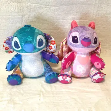 도쿄 디즈니 리조트 한정판 스티치 엔젤 봉제 인형 대형 2세트