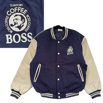 SUNTORY BOSS 보스 점퍼 천연 가죽 스타디움 점퍼