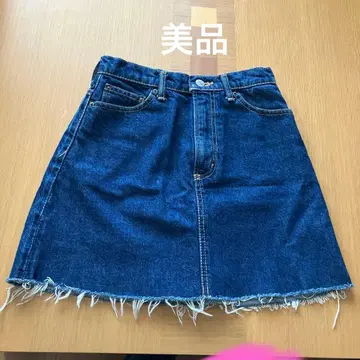 Sly Jeans 다크 데님 프린지 미니 스커트 새상품급입니다