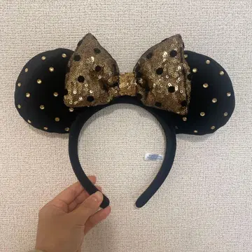 디즈니 머리띠 블랙 골드