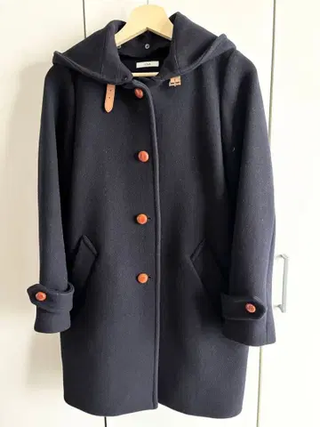 IENA 멜톤 코트 네이비 싸개 버튼 38 사이즈