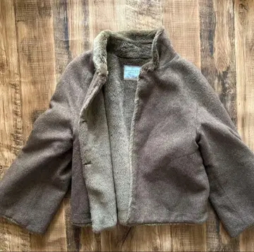 BEAUTY&YOUTH 페이크 무스탕 보아 자켓 브라운