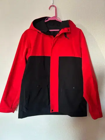 후드 부착 마운틴 후드티 빨간색/블랙