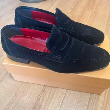 QueenClassico 슬립온 남성용 스웨이드 비즈니스 슈즈