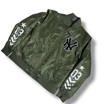 Majestic 뉴욕 양키스 MA-1 블루종 카키 L 사이즈