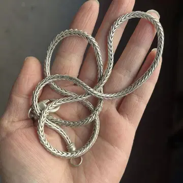 실버 뜨개질 목걸이 조정 가능