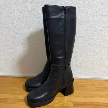 최종 가격 인하 GRL 블랙 롱 부츠 사이드 지퍼 23.5