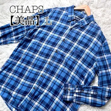 [ 새상품급 ] CHAPS 챕스 체크 플란넬 셔츠 블루 L 빅 사이즈