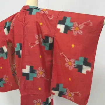 백합꽃 앤티크 겉옷 기장 91cm 다이쇼 로망 모던 순수 실크 A907