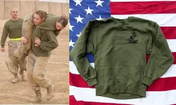 미군 실물 USMC 맨투맨 트레이닝복 SMALL J263