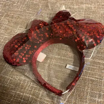 도쿄 디즈니 리조트 빨간색 스팽글 머리띠