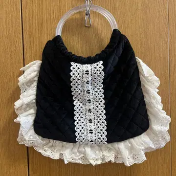 merry jenny 클리어 핸들 퀼팅 BAG (블랙)