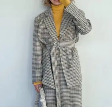 AMAIL candy pop 오버 자켓 체크 무늬