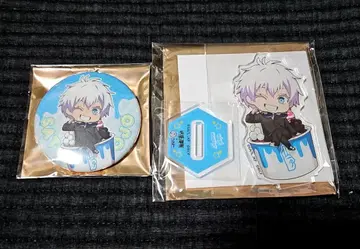 주술회전 롤 아이스 콜라보 아크릴 스탠드+캔뱃지 고죠 사토루