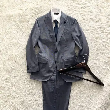 [ 새상품급 ] LARDINI 신 로고 네이비 울 수트 부토니에르 46