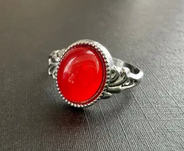 아쉬페프랑스 빨간 카보숑 실버 컬러링 15호