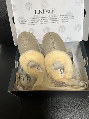 L.B.Evans CARINA 6 무스탕 슬립온 골드